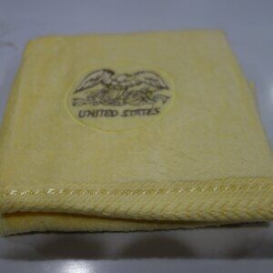 Silky Touch 2 Hand Towel Yellow w/Embroidery Size 24" X 15' New without Tag